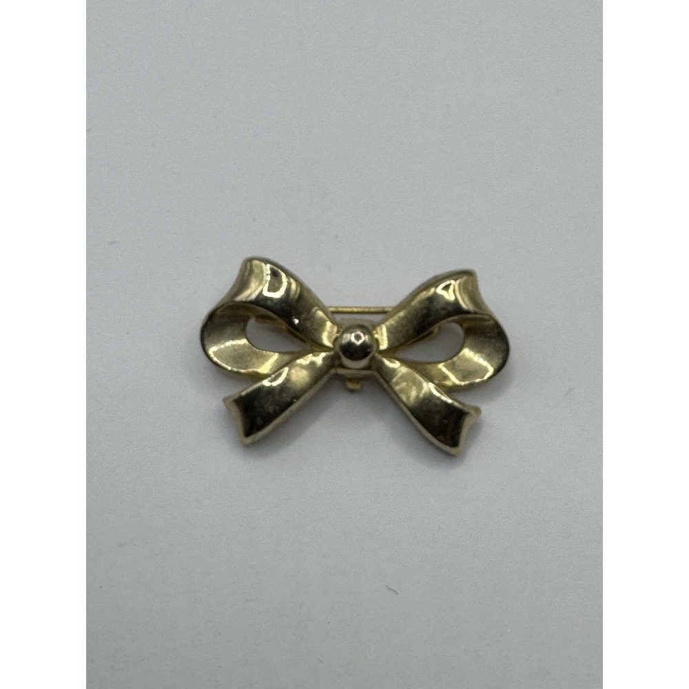 Vintage CORO Signed‎ Gold-Tone Metal Ribbon Pin/Brooch